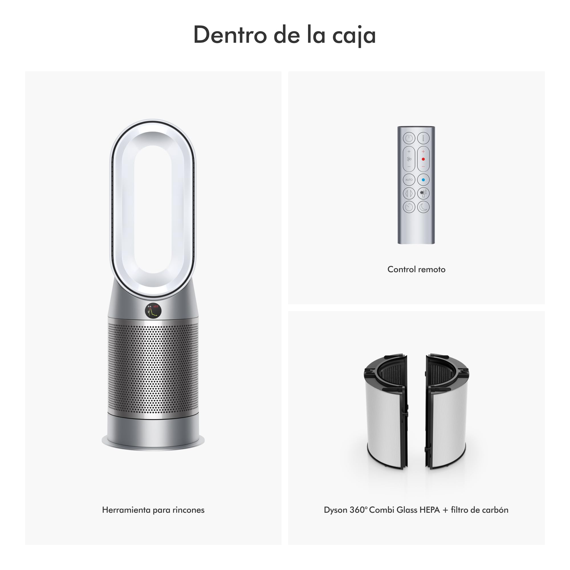 Dyson HP07 Hot + Cool Purifier, Heater + Fan, White/Silver, 374692